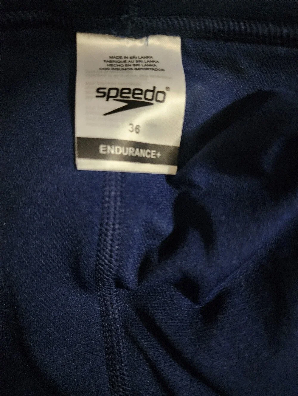 Speedo Endurance Men Jammer Swim Bottom Navy Blue Red Colorblock 36 Drawstring
